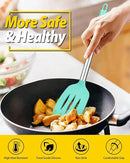 Pack of 2 Silicone Solid Turner, Non Stick Slotted Kitchen Spatulas, High Heat Resistant BPA Free Cooking Utensils, Ideal Cookware for Fish, Eggs, Pancakes(Green) by CozyNest Decor