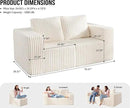 Modular Sectional Sofa 2 Seater Loveseat Modular Couch with Deep Seat Memory Foam Cloud Chair with Pillows Oversized Sectional Sofa for Living Room Bedroom (Strip White, Loveseat) by CozyNest Decor