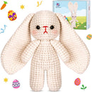 Crochetta Crochet Kit for Beginners, Crochet Starter Kit w Step-by-Step Video Tutorials, Beginner Crochet Kit Knitting Supplies for Adults Kids, Crochet Bunny(40%+ Yarn) by TinyTreasures Baby Boutique