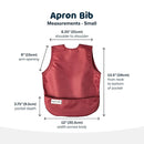 Tiny Twinkle Mess Proof Apron Bibs - 2 Pack Waterproof & Lightweight Baby Bibs for Led Weaning | 100% Recycled Polyester, Easy Clean & Machine Washable (Rose Burgundy,Small 6-24 Months) by TinyTreasures Baby Boutique