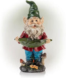 Alpine Corporation 16" Tall Outdoor Garden Gnome and Bird Feeder Yard Statue Decoration by GreenHaven Gardens