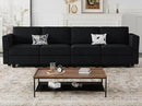 Belffin Modular Sofa Couch with Storage Seats Sectional Sofa Velvet Sofas for Living Room Black by CozyNest Decor
