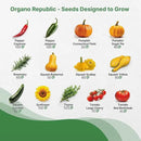 Organo Republic 25 Summer Vegetable & Herb Garden Seeds Variety Pack - 6,820+ Non-GMO Heirloom Veggie & Herb Seeds for Outdoors & Indoor Home Gardening: Tomato, Okra, Bean, Cucumber, Basil, Rosemary by GreenHaven Gardens