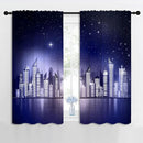 City Rod Pocket Blackout Curtains for Boy Girl Bedroom, New York Skyline Modern City Starry Sky Night View Thermal Insulated Home Window Drapes for Living Room Darkening, 42x45 inch by TinyTreasures Baby Boutique