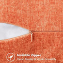 MIULEE Pack of 2 Couch Throw Pillow Covers 18x18 Inch Coral Red Farmhouse Decorative Pillow Covers with Stitched Edge Soft Chenille Solid Dyed Pillow Covers for Sofa Bed Living Room