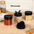50 Pack 4.7 oz Plastic Spice Jars with Black Cap Empty Clear Plastic Spice Bottle Containers Reusable Seasoning Jars with Shaker Lids for Kitchen Storing and Dispensing Salt Powders by CozyNest Decor