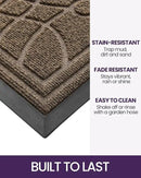 DEXI Front Door Mat Outside Entrance, Heavy Duty Non Slip Low Profile Doormat for Entryway, Trap Dirt and Moisture Welcome Mats, Easy Clean, Patio, Garage, 4x2, Brown by CozyNest Decor