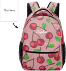 Ripe Red Cherry Custom Kids Backpack 16.5 Inch for Boy Girl, Personalized Waterproof Child School Travel Bag with Name by TinyTreasures Baby Boutique