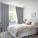 XWZO Blackout Curtains 84 Inches Long with Tiebacks- Rod Pocket Full Light Blocking & Energy Efficiency Extra Wide Window Draperies with Black Liner for Bedroom, Grey, W60 x L84, Set of 2 by TinyTreasures Baby Boutique