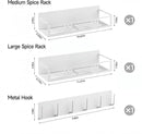 Magnetic Spice Rack,Magnetic Shelf for Fridge,Spice Organizer,Fridge Organizer,Kitchen Storage Organization with Magnetic Hooks,Owl Home Decor(White) by CozyNest Decor