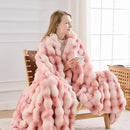 Cozy Faux Fur Throw Blanket for Couch-Warm Fuzzy Throw Blanket, Soft Plush Thick Bubble Blankets for Bedroom and Living Room, Furry Luxury Blanket, 50 x 60, Tie-Dye Pink by CozyNest Decor