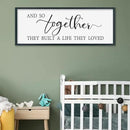 SRSZHIYUE And So Together They Built A Life They Loved Above Bed Sign Wall Decor Art 40"×15" for Master Bedroom Over Bed Large Wood Framed Wall Hanging (Black) by CozyNest Decor
