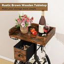 IBUYKE Wine Rack Freestanding Floor,Wine Storage 15 Bottles Bottle Rack with Glass Holders, Mini Bar Wine Cabinet with Storage Drawer for Home Bar Kitchen Dining Room,Rustic Brown,UTMJ908H by CozyNest Decor