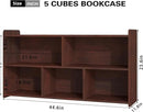 Book Shelf, 5 Cubes Storage Organizer, Open Shelf Wooden Bookcase, Freestanding Cherry Bookshelf Cube Shelf for Bedroom, Living Room, Home Office by CozyNest Decor
