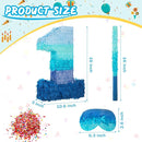 Sratte Number 1 2 3 4 5 6 7 8 9 Piñata with Stick Blindfold Confetti, Gradient Blue Piñata for Kids Boys Girls Birthday Party Anniversary Decorations Supplies(Number 1) by TinyTreasures Baby Boutique