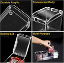 Clear Seasoning Box 4 PCS/Set, Acrylic Seasoning Rack Seasoning Storage Container Condiment Jar Spice Box Spice Jar Spice Pot Spice Rack with Spoon & Lid & Tray for Salt Pepper Sugar (