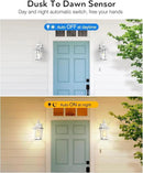 VIANIS Outdoor Porch Lights - Dusk to Dawn Exterior Wall Lights, 100% Anti-Rust Aluminum Waterproof, White Sconce Lanterns for Garage by GreenHaven Gardens