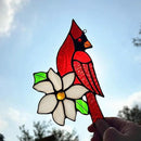 2 Packs Stained Glass Red Cardinal Memorial Gifts for Women, Stained Glass Window Hanging, Red Cardinal on Branch Ornament Suncatcher, Handmade Bird Decor Gift for Mom, Bird Lover by GreenHaven Gardens