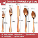 30 Pcs Rose Gold Silverware Set for 6, Food Grade Stainless Steel Flatware Set, Eating Utensils Sets Include Fork/Knife/Spoon,Home Kitchen Tableware Set, Reusable Cutlery Set, Dishwasher Safe by CozyNest Decor