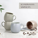 Ceramic Coffee Mugs Set of 6, 14oz - Modern Scandinavian Aesthetic - Microwavable Stoneware Coffee Cups with Comfortable Handle - Tea Mug Set for Latte, Cappuccino, Soup - Pale Blue Mist by CozyNest Decor