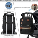 Diaper Bag Backpack for Women Large Capacity with Insulated Pockets Multifunctional Diaper Bags For Baby Girl Boy Waterproof Baby Bags For Mama Maternity Travel Bag Black by TinyTreasures Baby Boutique