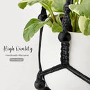Mkono Macrame Plant Hanger Indoor Hanging Planter Basket with Wood Beads Decorative Flower Pot Holder No Tassels for Indoor Outdoor Boho Home Decor 35 Inch, Black, Set of 3 (POTS NOT Included) by GreenHaven Gardens