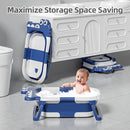 TPN Collapsible Baby Bathtub, Baby Bath Tub with Soft Cushion & Real-Time Thermometer, Baby Bathtub Infant to Toddler Tub (0-36 Months), Portable Newborn Travel Bath tub by TinyTreasures Baby Boutique
