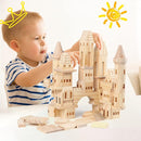 75 Pieces Wooden Castle Blocks Medieval Knights Princesses Wooden Castle Building Blocks Kit for Kids Boys and Girls by TinyTreasures Baby Boutique