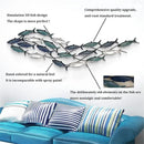 Coastal Metal Fish Wall Decor, Large Nautical Fish Wall Décor,School of 20 Fish Wall Art,3D Fish Wall Sculpture,Fish Metallic Art Decor,Perfect for Living Room,Bedroom,Beach Or Boat Decor,59" X 16.5" by CozyNest Decor