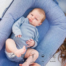 Deluxe Infant Lounger, Baby Nest Cover for Baby Girls & Boys, Newborn Essentials for Baby 0-12 Months, 100% Cotton (SummerSky) by TinyTreasures Baby Boutique