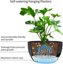 2 Pack Hanging Planters for Indoor Outdoor Plants, 12 Inch Self Watering Hanging Pot with Drainage Holes and Saucer, Plastic Plant Pots, Black Flower Pots for Kitchen, Balcony, Garden by CozyNest Decor