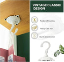 Sungmor Heavy Duty Ceiling Hooks for Hanging Plants, 2PC White 3.5x3.9Inch Large Cast Iron Ceiling Hooks, Antique Decorative Ceiling Swag Hooks for Hanging Planter Chandelier Wind Chime Lantern Hanger by GreenHaven Gardens