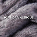 Fluffy Faux Fur Throw Blanket – Super Soft Warm Thick Plush Blanket for Bed, Couch & Office, Cozy Fuzzy Throw with Flannel Backing,90"x90", Grey by CozyNest Decor