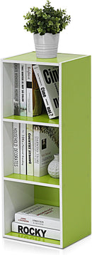 Furinno Pasir 3-Tier Open Shelf Bookcase, White/Green 11003WH/GR by TinyTreasures Baby Boutique