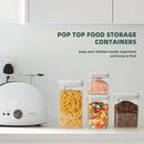 Pop Airtight Containers for Food Storage, Leakproof Air Tight Containers Pantry Storage Containers with Lids - Set of 2 (2.0Qt&0.9Qt) by CozyNest Decor