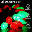 2-Pack C9 Christmas String Lights, 100LED 66FT Waterproof Connectable Green Wire, Plug in Led Outdoor/Indoor Fairy String Lights, for Xmas Tree Garden Patio Wedding Party Decorations (Red and Green) by GreenHaven Gardens
