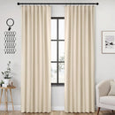 ANRODUO Back Tab Blackout Curtains for Bedroom Living Room, Rod Pocket Pinch Pleated Thermal Insulated Room Darkening Curtains 84 Inches Long 2 Panels, Cream Beige, 42 x 84 Inch by TinyTreasures Baby Boutique