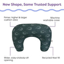 Boppy Nursing Pillow - Ergonomic Bottle & Breastfeeding Pillow with High, Firm, Large Area, Water-Repellent Cushion with Washable Cover; Baby Safety Alliance Verified - Forest Green Dinos by TinyTreasures Baby Boutique