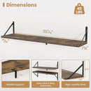 Heimlove 36 Inch Floating Bookshelves Set of 3,Heavy Duty Wall Mounted Bookshelves,Rustic Brown Wall Bookshelf for Living Room,Bedroom,Kitchen,Laundry Room Storage & Decor by CozyNest Decor