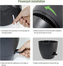 10/9/8 inch Medium Self Watering Pots, Plant Pots with Mesh Drainage Holes for Indoor Outdoor Garden Plants, Flower Pots with Removable Deep Reservoir, Set of 3 Plastic Planters, Black by CozyNest Decor