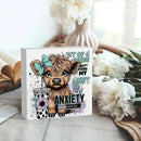 Highland Cow Western Sunflower Decor, Highland Cow Gifts for women, Highland Cow Baby Decor, Highland Cow Nursery Decor, Wooden Box Decor Sign for Home Farmhouse Office Living Room Table Shelf Tiered by CozyNest Decor