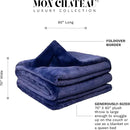 Mon Chateau Luxury Ultimate Plush Faux Fur Throw with 6cm Foldover for Couch, Sofa, or Bed - Plush Ultra Soft Blanket for Sleeping or Home Décor, 60" x 70"(Navy) by CozyNest Decor