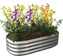 Galvanized Raised Garden Bed Kit, Galvanized Planter Garden Boxes Outdoor, Oval Large Metal for Vegetables,Flower,4x1.8x1FT by GreenHaven Gardens
