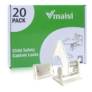 20 Pack Cabinet Locks Child Safety Latches - Vmaisi Baby Proofing Cabinets Drawers Lock - Upgraded Stronger Adhesive Easy Installation - No Drilling by TinyTreasures Baby Boutique