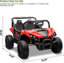 24V 2 Seater Ride On Car Truck, Power Wheels Kids UTV w/Parent Remote Control, 3.1 MPH Max Speed, Music Player, LED Lights & Storage, Electric Vehicle Ride On Toy for Kids Toddler Ages 3-8, Red by TinyTreasures Baby Boutique