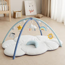 Oversized Baby Play Gym with Extra Thick Baby Play Mat – Cloud-Shaped Design, 5 Detachable Toys & Moon Pillow, Soft & Cushioned for Newborns, Promotes Sensory & Motor Development, Baby Essentials Gift by TinyTreasures Baby Boutique