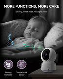 Smart WiFi Baby Monitor - 5" 1080P Split Screen & 2K Camera App Control, Motion Alerts, Sound Detection, HD Night Vision, 5050mAh Battery, 2-Way Talk, Multi-User, Triple Security, 1600ft Range by TinyTreasures Baby Boutique