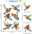 12pcs Window Decals for Bird Strikes, Anti Collision Window Clings, Rainbow Reflection Window Sticker, Hummingbird Style Sun Catcher Stickers for Glass Windows by CozyNest Decor