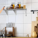 HARDURA Stainless Steel Shelf 12" x 72", 320lb Commercial Shelves Wall Mount Metal Shelving with Backsplash and Brackets for Kitchen, Restaurant, Laundry Room and Home by CozyNest Decor