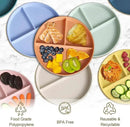 Divided Plates for Adults (8 Packs), Unbreakable Portion Control Plate Sectioned with Dividers, 9 Inch Plastic Food Separator Dinner Plates Lightweight Compartment BPA Free Reusable Microwave Safe by CozyNest Decor